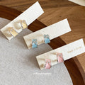Alloy Enamel Bow C-Shaped Stud Earrings Korean Sweet Elegant Light Luxury Office Style view 2