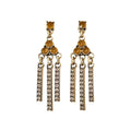 Vintage Court Style Alloy Triangle Rhinestone Tassel Earrings Necklace Jewelry Set view 5