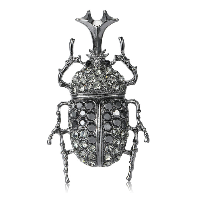 Alloy Rhinestone Unicorn Beetle Brooch Pin For Creative Apparel Decoration