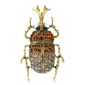 Alloy Rhinestone Unicorn Beetle Brooch Pin For Creative Apparel Decoration view 5