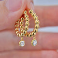 Trendy Metal Beaded Hoop Earrings For Women, Simple Versatile European Style Ear Jewelry view 2