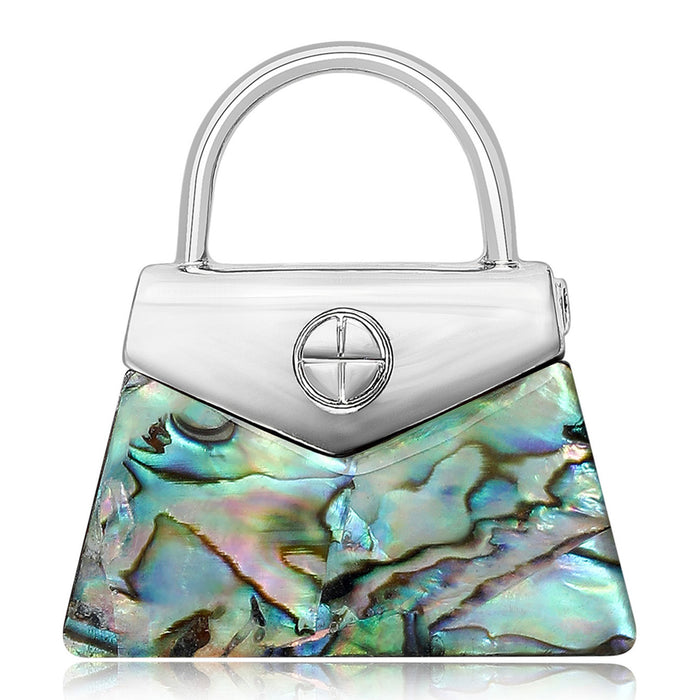 Alloy Abalone Shell Handbag Brooch Pin For Fashion Clothing Accessories
