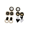 Light Luxury Alloy Floral Rhinestone Pearl Stud Earrings Jewelry Set For Women view 5