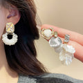 Light Luxury Alloy Floral Rhinestone Pearl Stud Earrings Jewelry Set For Women view 4