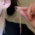 European Style Iron Knot Chain Tassel Drop Earrings Geometric Light Luxury Stud Earrings view 3