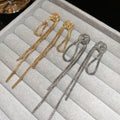 European Style Iron Knot Chain Tassel Drop Earrings Geometric Light Luxury Stud Earrings view 4
