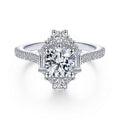 Silver Tone Round Clear Crystal Square Halo Ring Fashion Jewelry view 2
