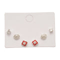 Copper Zircon Enamel Flower Stud Earrings, Dainty Light Luxury Everyday Women's Ear Jewelry view 5