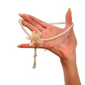 Stainless Steel Faux Pearl Flower Earrings Necklace Jewelry Set Vintage Elegant OL Style view 5