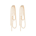 Metal Zircon Tassel Geometric Drop Earrings For Women European American Light Luxury Style view 5