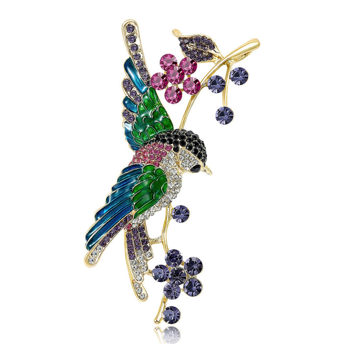 Alloy Enamel Colorful Bird Brooch For Coats And Gift Accessories