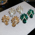 Alloy Rhinestone Waterdrop Flower Drop Earrings, Vintage Court Style Light Luxury Ear Jewelry view 4