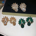 Alloy Rhinestone Waterdrop Flower Drop Earrings, Vintage Court Style Light Luxury Ear Jewelry view 2