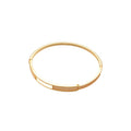 Gold Plated Copper Zircon Geometric Open Bangle For Women Light Luxury Everyday Jewelry view 5
