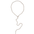 Old Money Faux Pearl Beaded Zircon Butterfly Sweater Necklace French Vintage Choker view 5