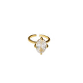 Real Gold Plated Copper Oval Zircon Enamel Open Ring For Women Light Luxury Geometric Jewelry view 5