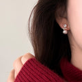 Fashion OL Star Zircon Simulated Pearl Stud Earrings For Women Daily Commuter Light Luxury Jewelry view 2