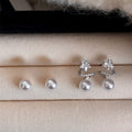 Fashion OL Star Zircon Simulated Pearl Stud Earrings For Women Daily Commuter Light Luxury Jewelry view 3