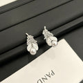 Elegant French Luxury Feather Leaf Pearl Rhinestone Stud Earrings For Women Sweet Commuter Fashion Earrings view 4