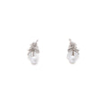 Elegant French Luxury Feather Leaf Pearl Rhinestone Stud Earrings For Women Sweet Commuter Fashion Earrings view 5