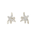 Artificial Crystal Flower Stud Earrings With Silver Needle, Elegant Light Luxury OL Style view 5