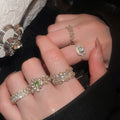 French Style Alloy Zircon Heart Round Open Ring Vintage Elegant Light Luxury Index Finger Jewelry view 1