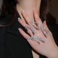 Zircon Irregular Open Ring For Women view 2