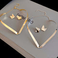 Old Money Style Smooth Iron Metal Irregular Earrings And Choker Jewelry Set For Women view 4