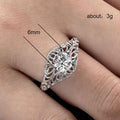 Silver Tone Openwork Floral Filigree Ring Fashion Jewelry view 5