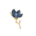French Palace Style Enamel Flower Alloy Brooch Elegant Minimalist Blazer Lapel Pin view 5