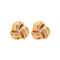 Copper Zircon Twisted Triangle Stud Earrings Minimalist Geometric Light Luxury Jewelry view 5
