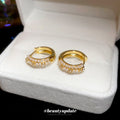 French Style Zircon Multi Layer Round Faux Pearl Earrings Elegant Vintage Geometric Ear Cuffs view 4
