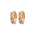 French Style Zircon Multi Layer Round Faux Pearl Earrings Elegant Vintage Geometric Ear Cuffs view 5