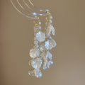 Faux Pearl Shell Beaded Tassel Drop Earrings, French Retro Geometric Stud Style view 4