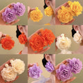 Sweet Style Raffia Chiffon Flower Drop Earrings With Silver Pins Elegant Fabric Floral Ear Jewelry view 1