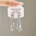Copper Rhinestone Oval Teardrop Tassel Drop Earrings, Elegant Niche New Chinese Style view 1