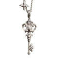 Stainless Steel Zircon Key Pendant Necklace, Geometric Old Money Minimalist Collarbone Jewelry view 5