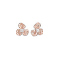 Light Luxury Shell Flower Stud Earrings With Zircon Accents, Korean Elegant Silver Needle Jewelry view 5