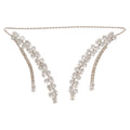 Light Luxury Zircon Leaf Flower Copper Jewelry Set With Bracelet Earrings Ring Tassel view 5