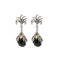 Vintage Alloy Rhinestone Oval Flower Stud Earrings With Silver Pins Geometric Designer Style view 5