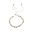 Light Luxury Korean Geometric Rhinestone Beaded Faux Pearl Bangle Bracelet view 5