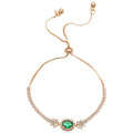 Korean Style Copper Zircon Oval Geometric Bangle Minimalist Light Luxury Fashion Bracelet view 5