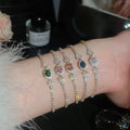 Korean Style Copper Zircon Oval Geometric Bangle Minimalist Light Luxury Fashion Bracelet view 4