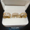 French Vintage Copper Open Ring With Round Pearl And Zircon Geometric Light Luxury Design view 1
