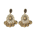 Vintage Court Style Alloy Geometric Rhinestone Waterdrop Tassel Drop Earrings view 5