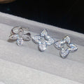 Korean Light Luxury Copper Zircon Hollow Flower Clip-on Earrings For Non-Pierced Ears view 3