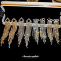 Copper Zircon Inlaid Geometric Rhombus Long Tassel Drop Earrings For Women view 3