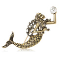 Alloy Vintage Mermaid Brooch Pin For Women's Fashion Apparel view 1