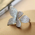 Rhinestone Flower Open Ring For Women view 2