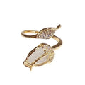 Zircon Twisted Bud Open Ring For Women view 5
